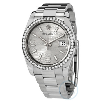 Oyster Perpetual Datejust 36 Silver Wave Dial Stainless Steel Bracelet Automatic Ladies Watch Model: 116244SWSDAO Rolex (blue, arb3613)