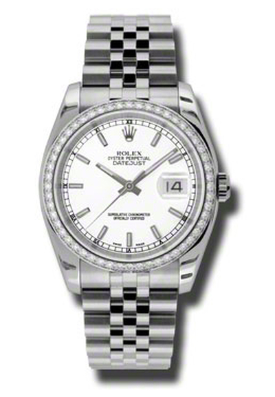 Rolex Oyster Perpetual Datejust 36 White Dial Stainless Steel Jubilee Bracelet Automatic Mens Watch 116244WSJ (arb3616)