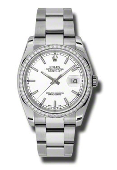 Rolex Oyster Perpetual Datejust 36 White Dial Stainless Steel Bracelet Automatic Ladies Watch 116244WSO (arb3617)
