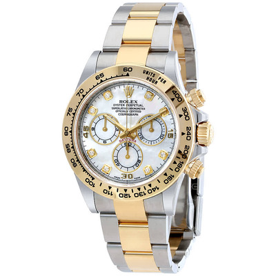 Rolex Cosmograph Daytona Ref. 116503MDO Men's Watch - Mother of Pearl Diamond Yellow Gold Steel (arb5678)