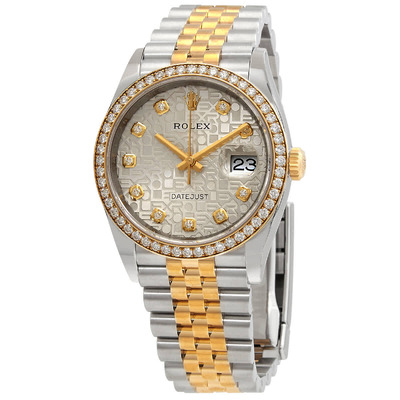 Rolex Datejust 36 Silver Jubilee Diamond Dial Mens Steel and Yellow Gold Bracelet Watch Model:126283SJDJ (arb6111)