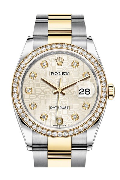 Rolex Datejust 126283SJDO - Silver Jubilee Diamond Dial Mens Steel and Yellow Gold Oyster Watch (arb6112)