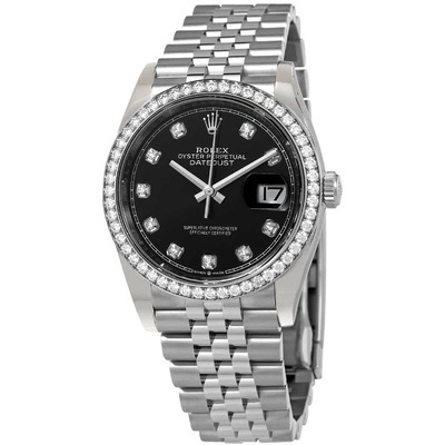 Rolex Datejust 36 Black Diamond Dial Automatic Unisex Jubilee Watch Model 126284BKDJ (black, arb7529)