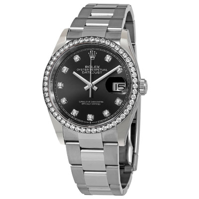 Rolex Datejust 36 Black Diamond Dial Automatic Unisex Oyster Watch Ref. 126284BKDO (black, arb7530)
