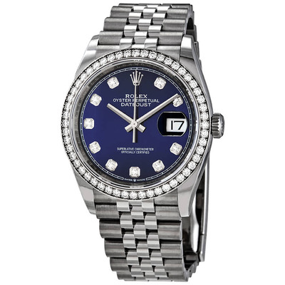 Rolex Datejust 36 Blue Diamond Dial Automatic Unisex Jubilee Watch Ref. 126284BLDJ (blue, arb7533)