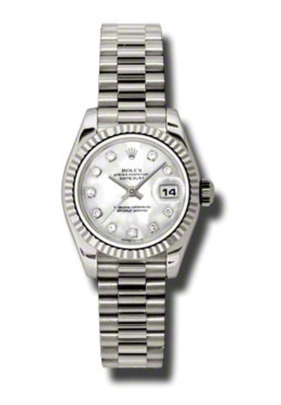 Rolex Lady-Datejust 179179MDP - Elegant White Gold Watch with Mother of Pearl Dial (arb5966)