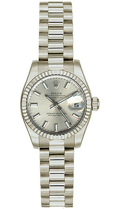 Rolex Lady-Datejust 26 Silver Dial in White Gold with Automatic Movement - Elegant Ladies Watch Model: 179179SSP 179179-SSP (arb7601)