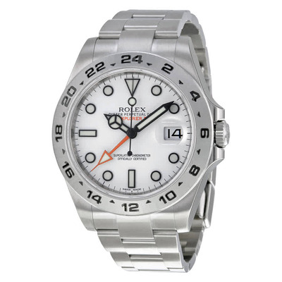 Rolex Explorer II White Dial Stainless Steel Oyster Bracelet Automatic Mens Watch 216570WSO (black, arb4184)