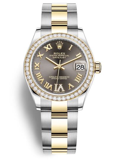 Rolex Datejust 31 Grey Dial Ladies Steel and Yellow Gold Oyster Watch 278383GYRDO (arb7033)