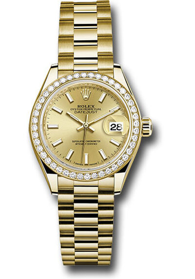 Rolex Lady Datejust Automatic 18 Carat Yellow Gold President Watch Ref. 279138csp (beige, arb7055)