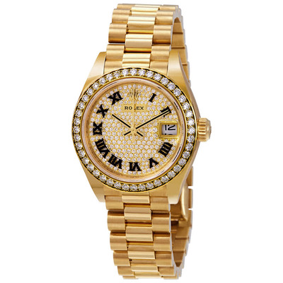Rolex Lady-Datejust 279138DRP - Yellow Gold Diamond Pave Dial Automatic (arb7056)