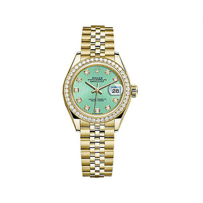 Rolex Lady-Datejust 'Mint Green Dial' - 18K Yellow Gold (Ref: 279138GNDJ) (arb7057)