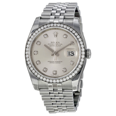 Rolex Oyster Perpetual Datejust 36 Silver Dial Stainless Steel Jubilee Bracelet Automatic Ladies Watch Ref:116244SDJ (arb3602)
