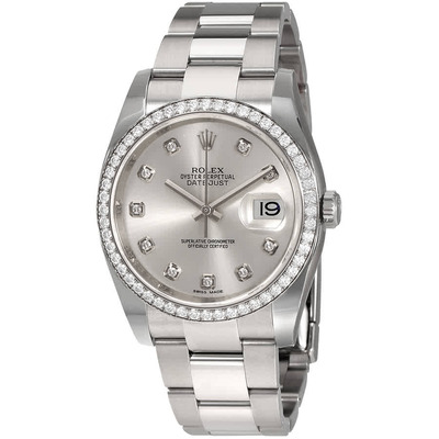 Rolex Oyster Perpetual Datejust 36 Silver Dial Stainless Steel Bracelet Automatic Ladies Watch Model: 116244SDO (arb3603)