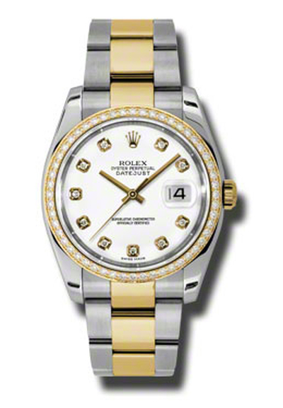 Rolex Oyster Perpetual Datejust 36 White Dial, Stainless Steel & Yellow Gold bracelet 116243WDO (arb6539)