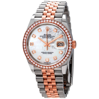 Rolex Datejust 36 Mother of Pearl Diamond Dial Steel and 18k Everose Gold, Ref. 126281MDO M126281RBR-0009 (arb6083)