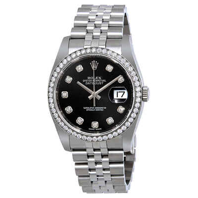 Rolex Oyster Perpetual Datejust 36 Black Dial Stainless Steel Jubilee Bracelet Automatic Ladies Watch Model: 116244BKDJ (black, arb6544)