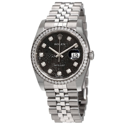 Rolex Oyster Perpetual Datejust 36 Black Dial Stainless Steel Jubilee Bracelet Automatic Ladies Watch Ref. 116244BKJDJ (black, arb6546)