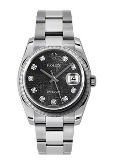 Rolex Oyster Perpetual Datejust 36 Automatic Ladies Watch Ref. 116244BKJDO Black Dial Jubilee (black, arb3578)