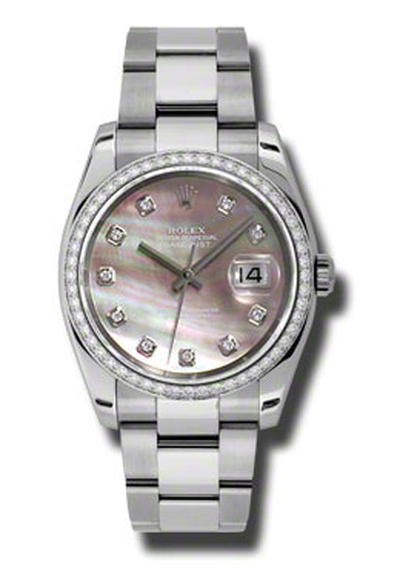 Rolex Datejust 36 Black Mother of Pearl Dial Stainless Steel Bracelet with Automatic Movement 116244BKMDO (black, arb3580)