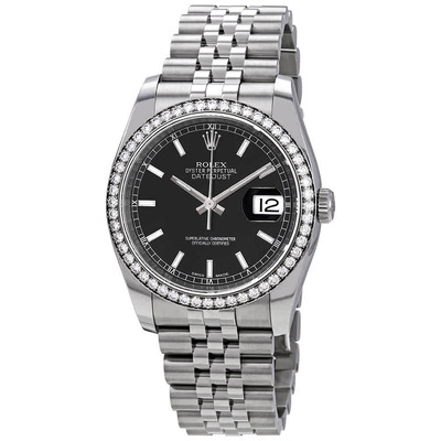 Rolex Datejust 116244BKSJ - Stainless Steel Black Dial Jubilee Automatic Mens Watch (black, arb3585)
