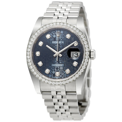 Rolex Oyster Perpetual Datejust 36 Blue Dial Stainless Steel Jubilee Bracelet Automatic Ladies Watch Ref. 116244BLJDJ (blue, arb3588)