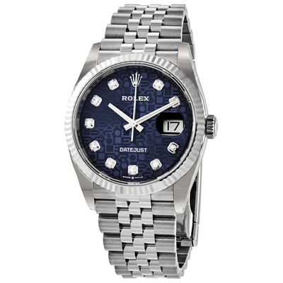 ROLEX Datejust 36mm Blue Dial Diamond Jubilee Watch 126234BLJDJ (blue, arb7505)