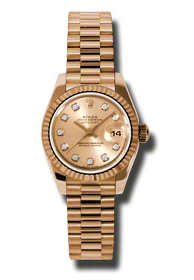 Rolex Lady-Datejust 26mm Champagne Dial Rose Gold Automatic Ladies Watch Model: 179175CDP (beige, arb7579)