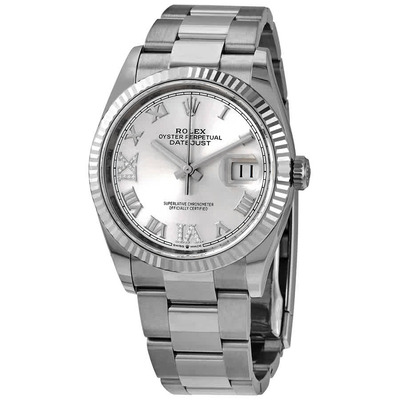 Rolex Datejust 36 Silver Diamond Dial Automatic Ladies Oyster Watch Ref. 126234SRDO M126234-0030 (arb7520)