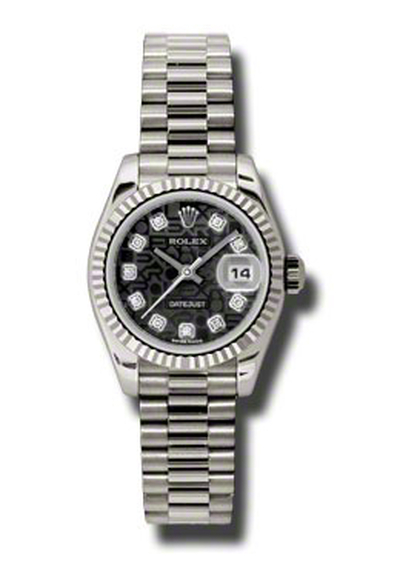 Rolex Lady-Datejust 26 Black Dial White Gold Automatic Ladies Watch 179179bkjdp (black, arb7586)