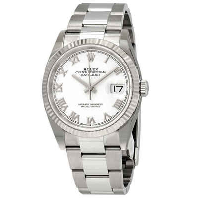 Rolex Datejust 36 Automatic White Dial Ladies Oyster Watch Model 126234WRO Ref m126234-0026 (arb6077)