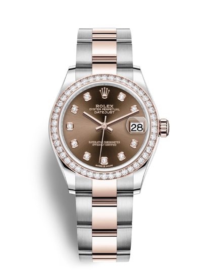 Rolex Datejust 278381CHDO - Ladies Automatic Steel & Everose Gold Oyster with Chocolate Dial M278381RBR-0028 (brown, arb7319)