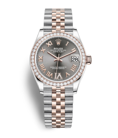 Rolex Datejust 278381DRRDJ: Ladies Automatic Steel and Rose Gold with Dark Rhodium Roman Dial (arb7322)