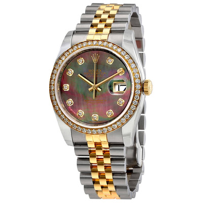 Rolex Datejust 126243BKMDJ - Black Mother of Pearl Dial, Yellow Gold Jubilee Bracelet 116243BKMDJ (black, arb6507)