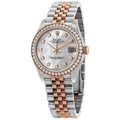 Rolex Datejust Mother of Pearl Diamond Dial Automatic Ladies Steel and Everose Gold Jubilee Watch 278381MDJ (arb7326)