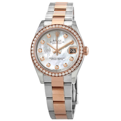 Rolex Datejust 278381MDO Mother of Pearl Diamond Dial Automatic Ladies Oyster Watch with Everose Gold Accents (arb7327)