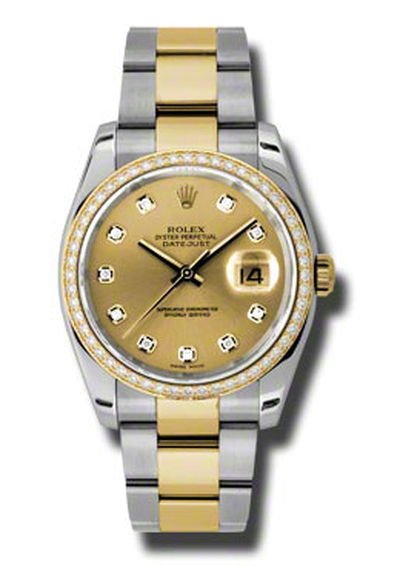 Rolex Oyster Perpetual Datejust 36 Champagne Dial Stainless Steel and Yellow Gold Bracelet Automatic Ladies Watch Model: 116243CDO (beige, arb6513)