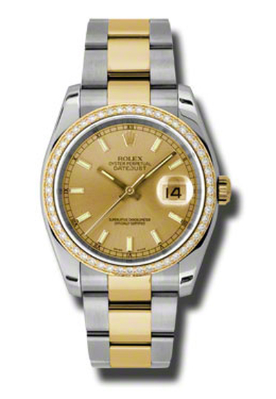 Rolex Datejust 36mm Champagne Dial, Stainless Steel & Yellow Gold Ladies Watch Ref. 116243CSO (beige, arb6521)