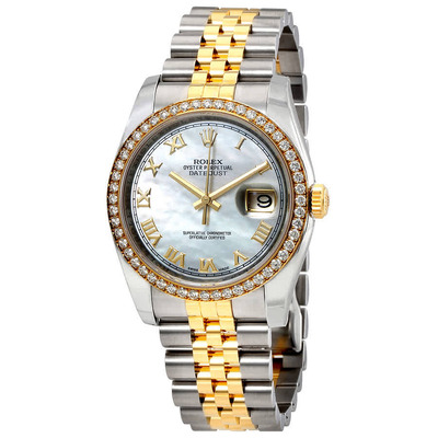 Rolex Oyster Perpetual Datejust 36 Mother of Pearl Dial in Stainless Steel and Yellow Gold (Ref: 116243MRJ) (arb6528)