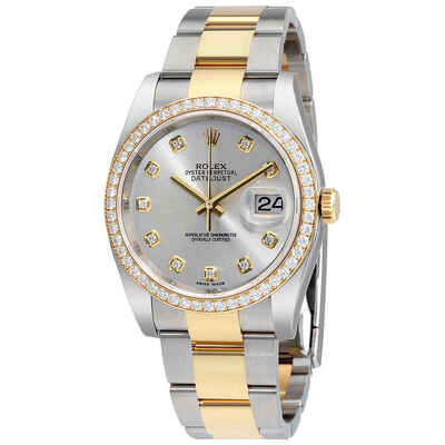 Rolex Datejust 36 mm Silver Dial Stainless Steel and Yellow Gold Bracelet 116243SDO (arb6531)