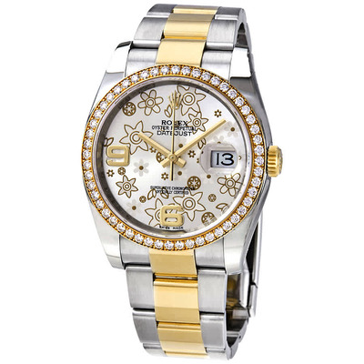 Rolex Datejust 116243SF Elegant Floral Dial with Yellow Gold Bracelet 116243SFAO (arb6533)
