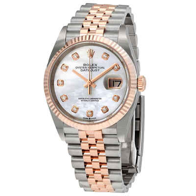 Rolex Datejust 36 Mother of Pearl Diamond Dial Automatic Mens Steel and 18kt Everose Gold Jubilee Watch Ref. 126231MDJ (arb6052)