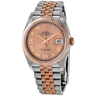 Rolex Datejust 36 Automatic Pink Diamond Dial Mens Steel and 18kt Everose Gold Jubilee Watch Ref. 126231PKRDJ (arb6054)