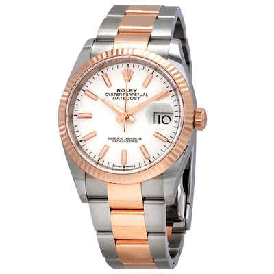 Rolex Datejust 36 Automatic White Dial Mens Steel and 18kt Everose Gold Oyster Watch Ref. 126231WSO (arb6062)