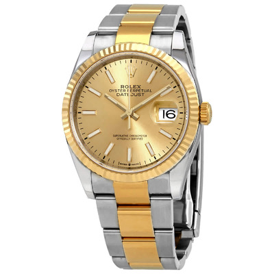 Rolex Datejust 36mm Mens Champagne Dial Watch with Steel and Yellow Gold Bracelet Ref.126233CSO (beige, arb6070)