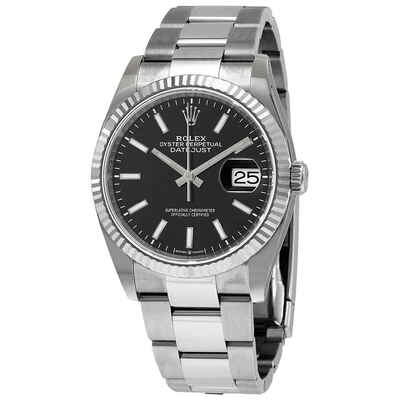Rolex Datejust 36 Black Dial Automatic Mens Oyster Watch Model 126234BKSO 126234-0016 (black, arb7500)