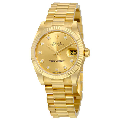 Rolex Lady-Datejust 31 Champagne Dial 18K Yellow Gold President Automatic Ladies Watch Reference: 178278CDP (beige, arb4178)