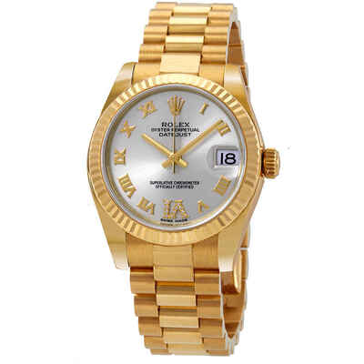 Rolex Datejust Ladies 18kt Yellow Gold President Watch with Diamond Roman Dial Ref. 178278SRDP (arb5787)