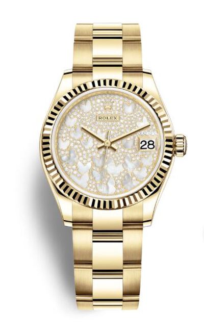 Rolex Datejust 31 Mother of Pearl Butterfly Diamond Pave Ladies Watch ROXDATEJUST31MPBLK 278278PAVEO (arb7835)
