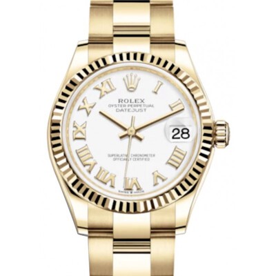 Rolex Datejust 31 White Dial Ladies Yellow Gold WRO 278278 278278WRO (arb7839)